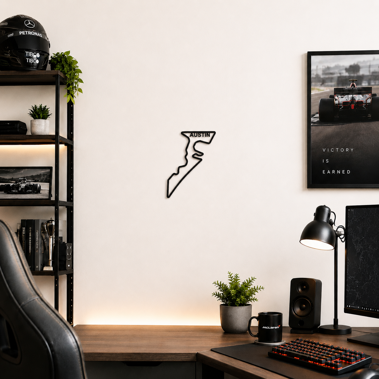 Austin 3D Race Circuit With Integrated Name Wall Art – Individual Track - USA - Image 2