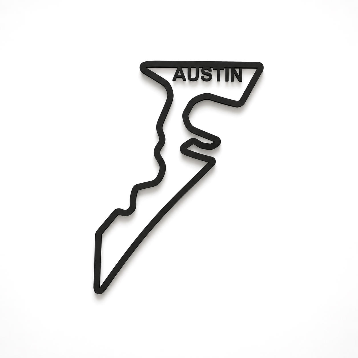 Austin 3D Race Circuit With Integrated Name Wall Art – Individual Track - USA