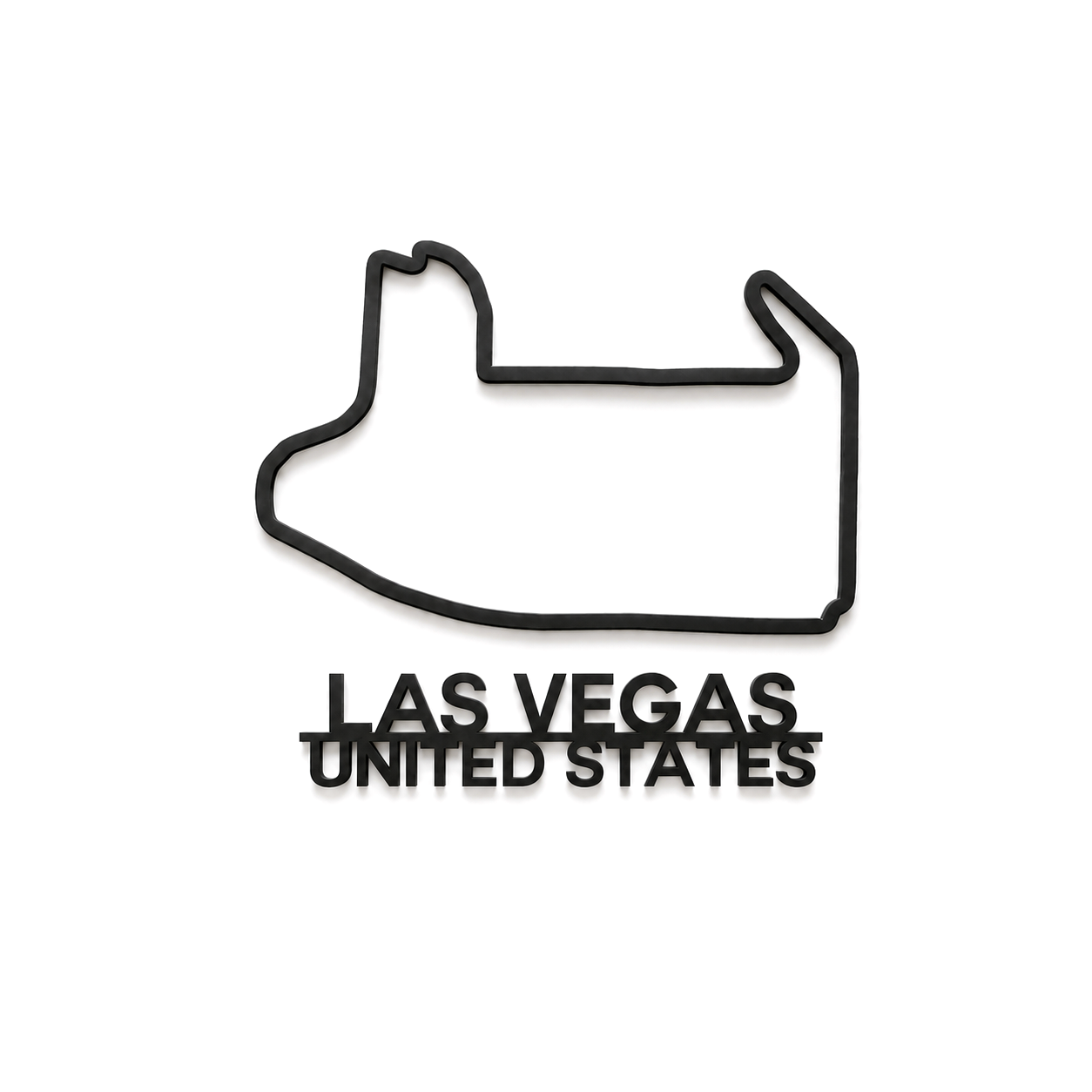 Las Vegas 3D Printed Racing Circuit Wall Art – Individual Track - USA