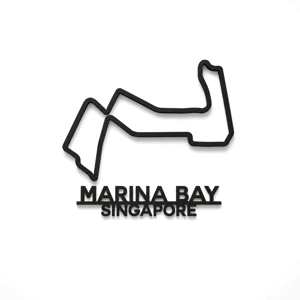 Marina Bay 3D Printed Racing Circuit Wall Art – Individual Track - Singapore